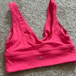 Hot pink Lululemon align v neck bra, size 6 for A/B cups